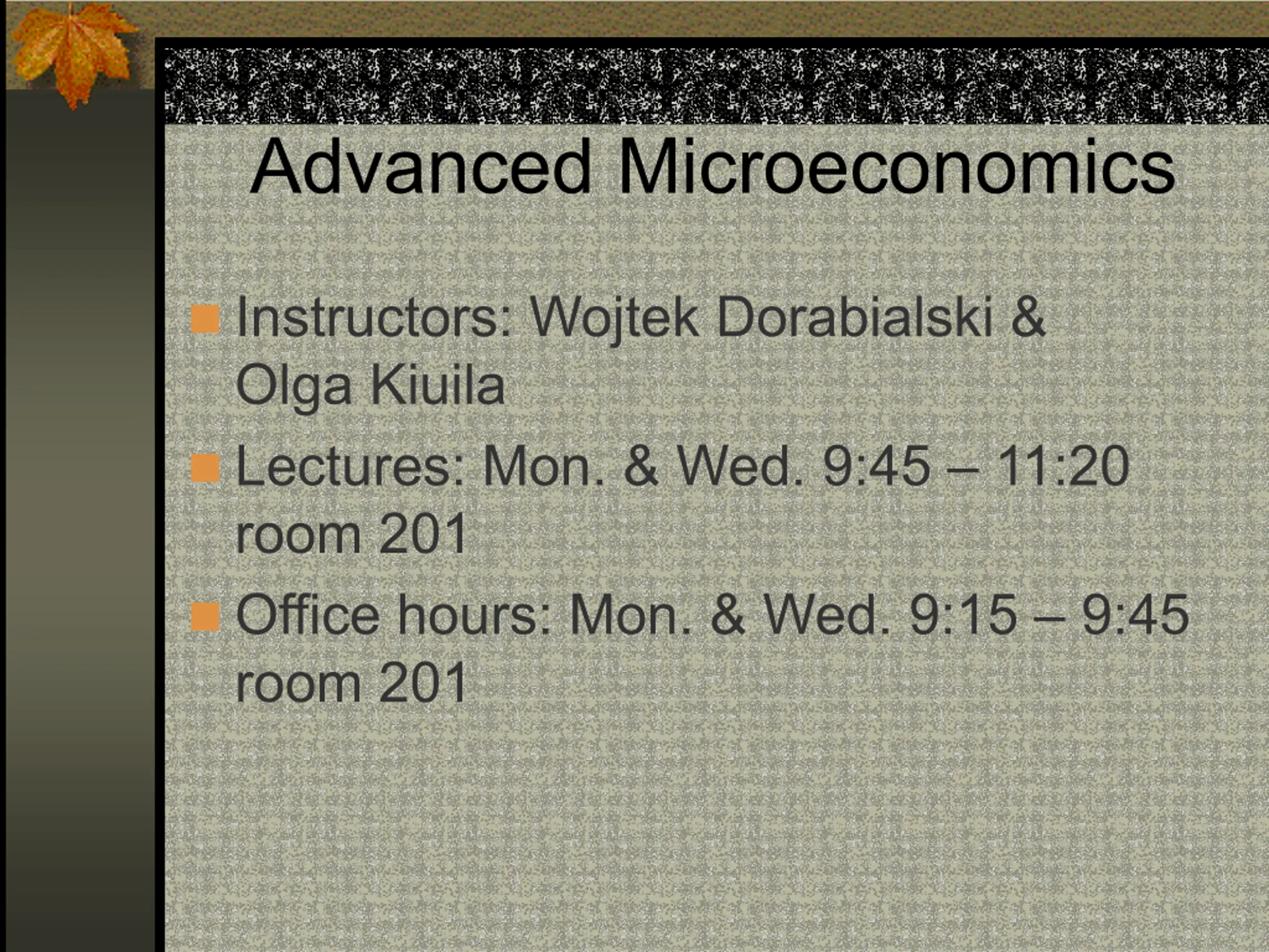Advanced Microeconomics PPT | SlideOrbit